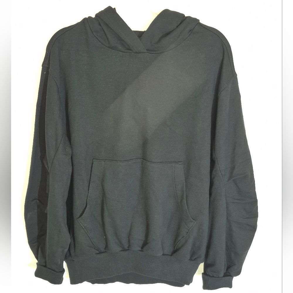 AERIE Jet Black Pullover Hoodie with Kangaroo Pocket